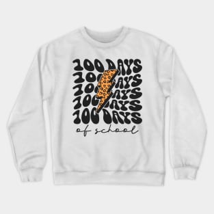 100 days of school Cheetah Lightning Bolt Crewneck Sweatshirt